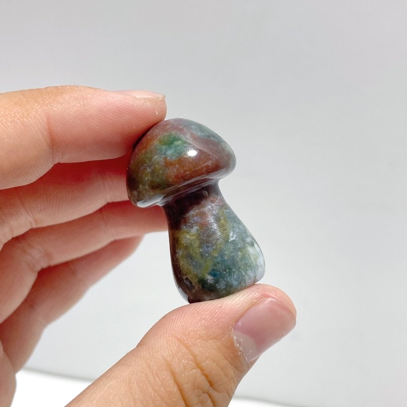 Small Moss Agate Mushroom Carving Wholesale - Wholesale Crystals
