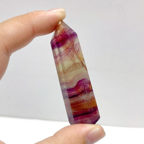 Stripe Colorful Fluorite Mixed Hematite Tower Point Wholesale - Wholesale Crystals