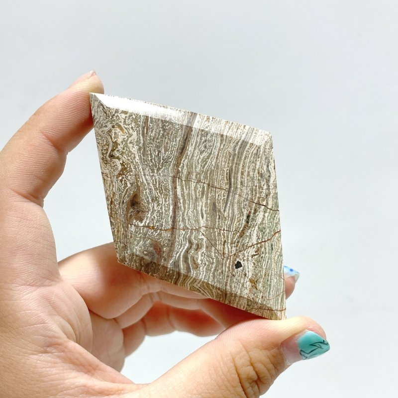 Stripe Ocean Jasper Rhombus Shaped Carving Wholesale - Wholesale Crystals