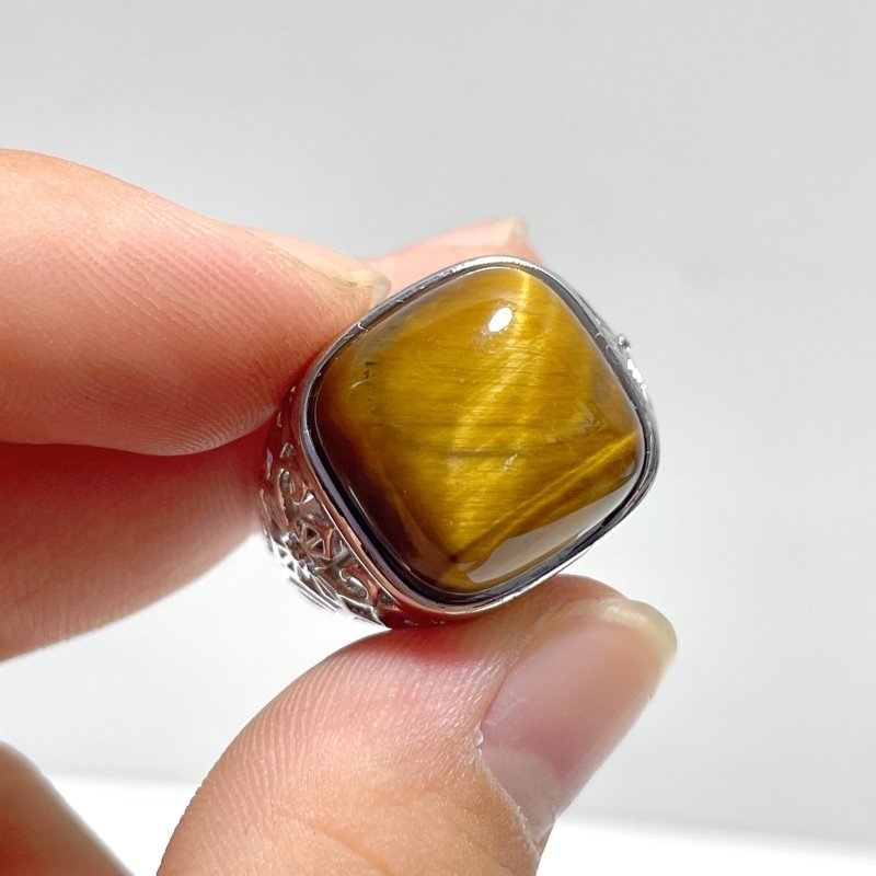 Sugar Cube Tiger Eye Ring Wholesale - Wholesale Crystals