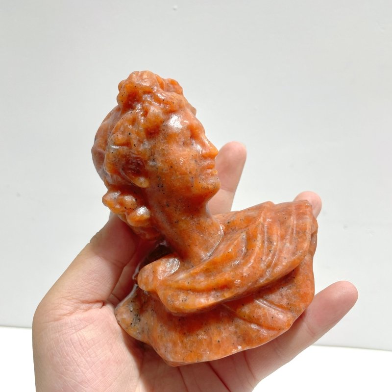 Sunstone Apollo Bust Art Sculptures Carving - Wholesale Crystals
