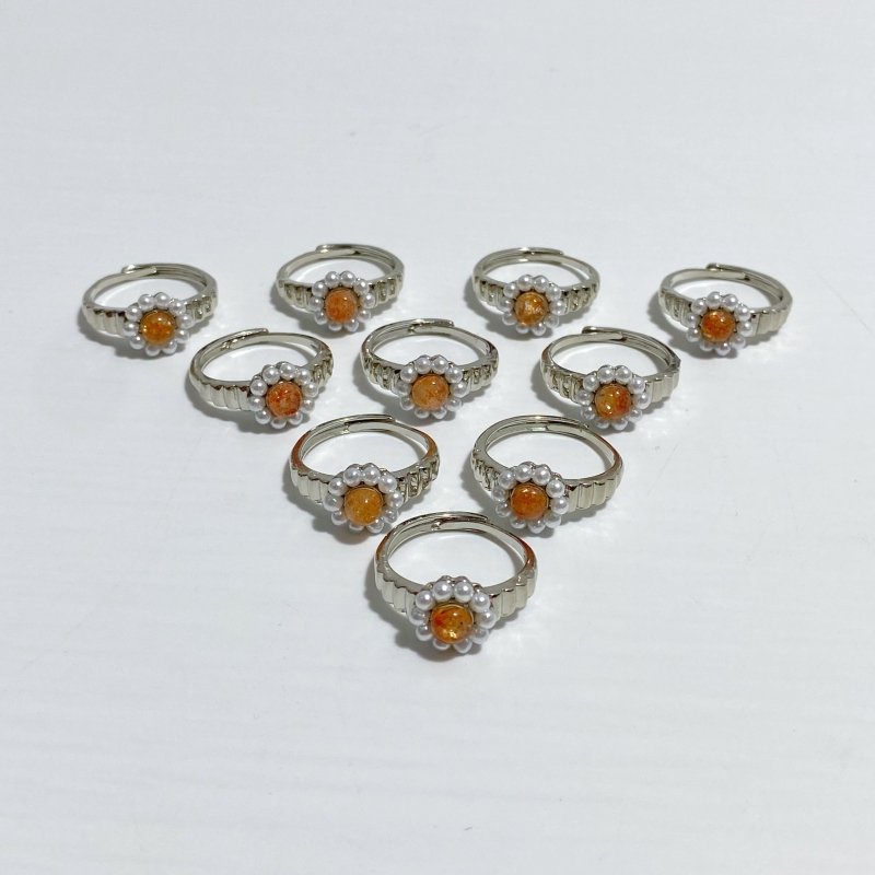 Sunstone Flower Ring Wholesale - Wholesale Crystals