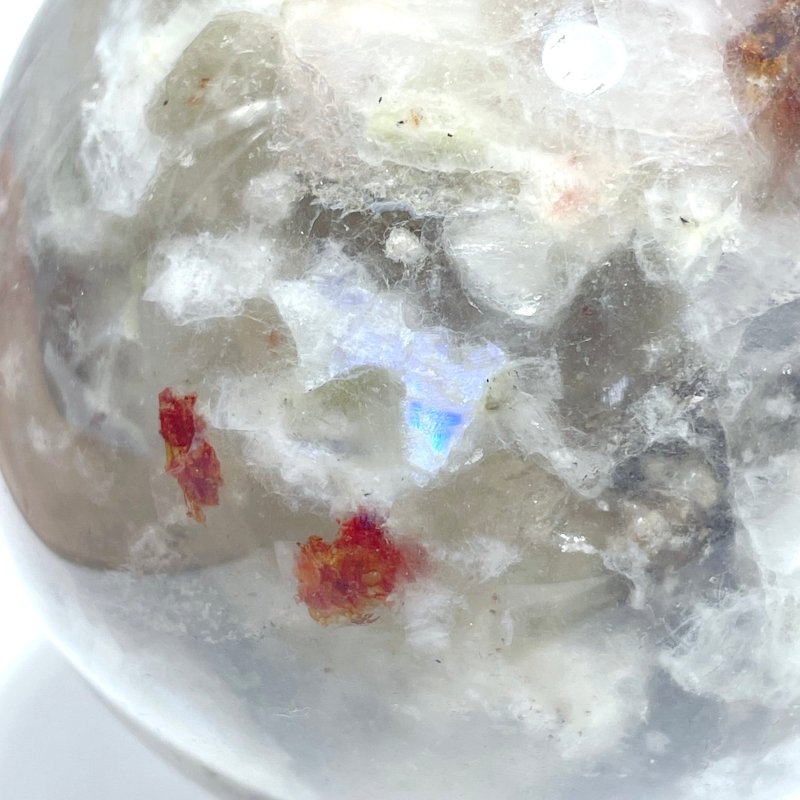 Unique 10CM Blue Moonstone Mixed Fire Quartz Sphere - Wholesale Crystals