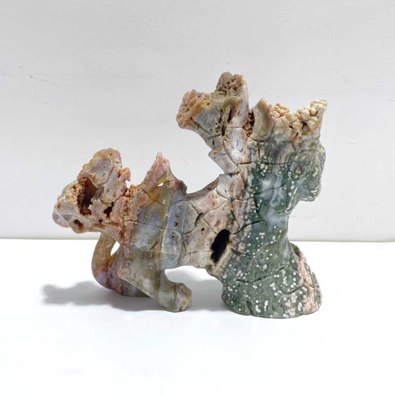 Unique 8th Vein Ocean Jasper Colorful Circle Leopard Carving - Wholesale Crystals