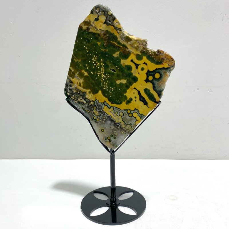 Unique 8th Vein Ocean Jasper Slab With Stand 4 - Wholesale Crystals