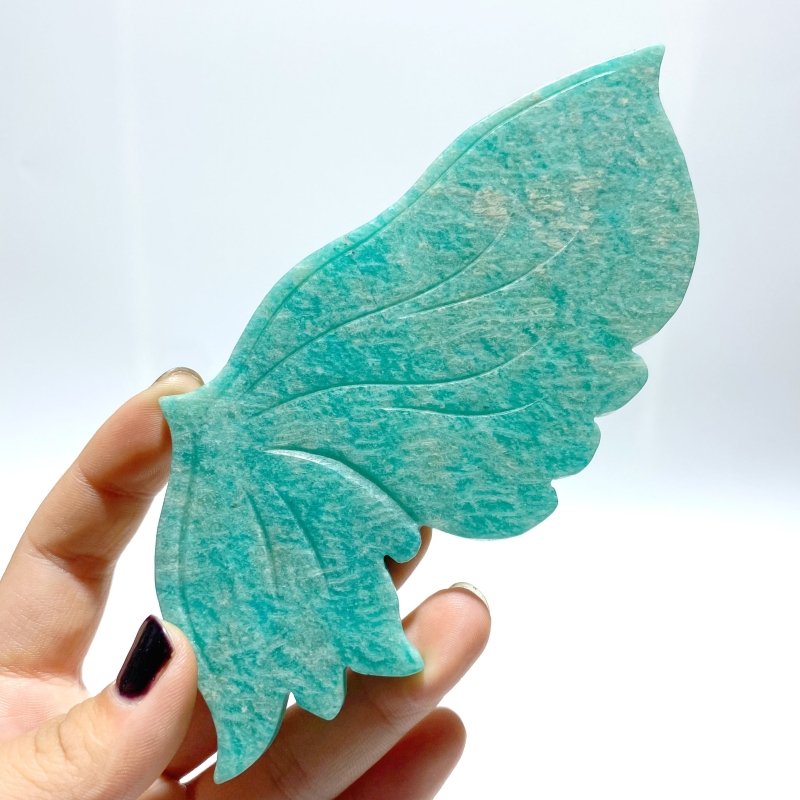 Unique Amazonite Butterfly Carving Wing With Stand - Wholesale Crystals