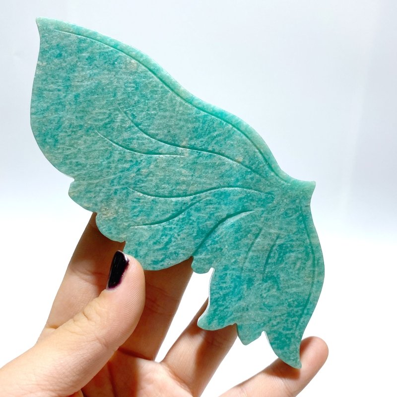 Unique Amazonite Butterfly Carving Wing With Stand - Wholesale Crystals