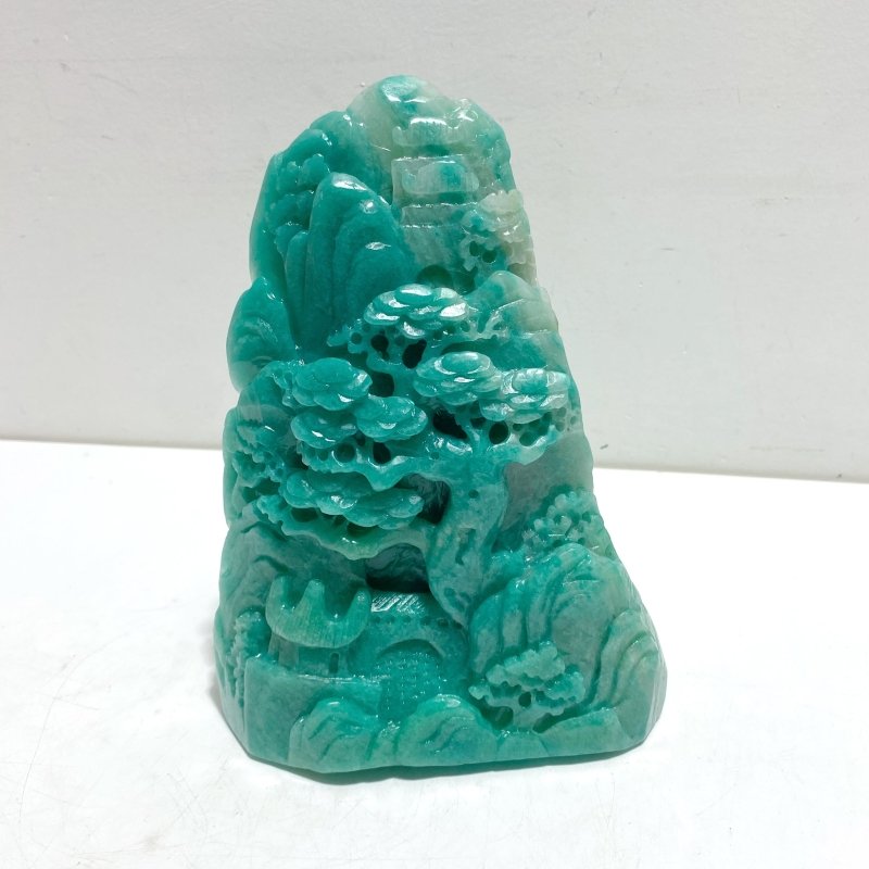 Unique Amazonite Landscape Pavilion Carving 7 - Wholesale Crystals