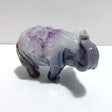Unique Amethyst Mixed Geode Druzy Agate Elephant Animal Carving A12 - Wholesale Crystals