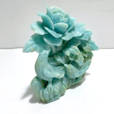 Unique Caribbean Calcite Bird&Flower Carving - Wholesale Crystals