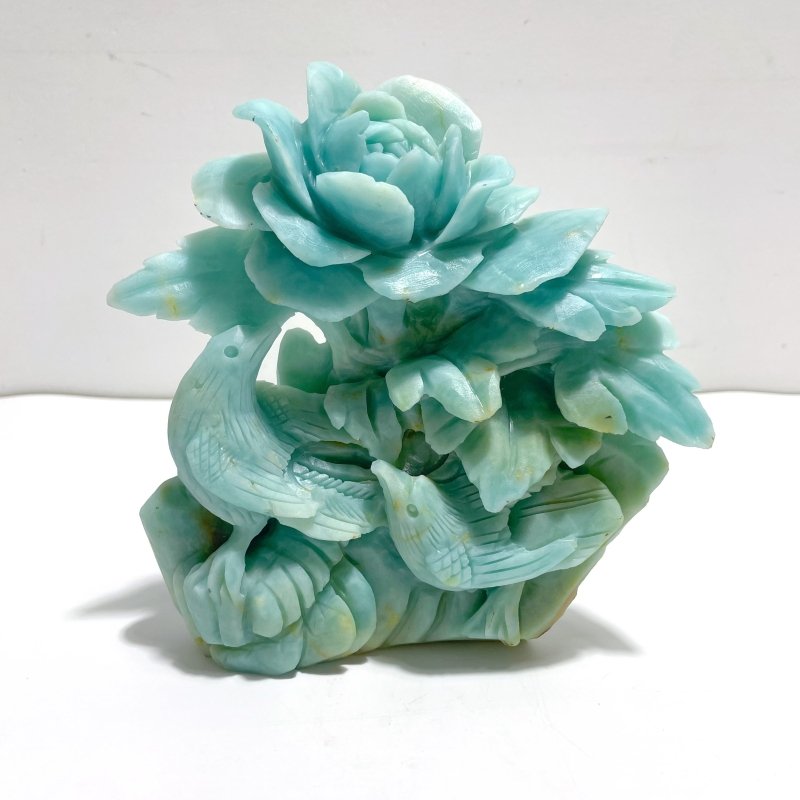 Unique Caribbean Calcite Bird&Flower Carving - Wholesale Crystals