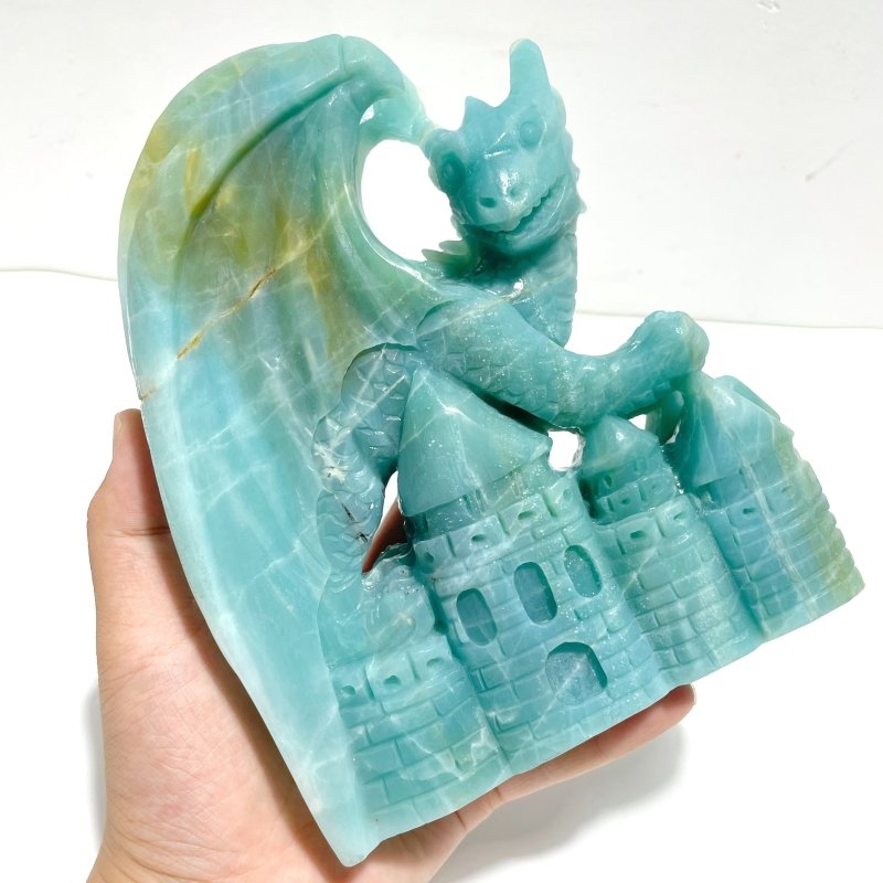 Unique Caribbean Calcite Flying Dragon Castle Carving - Wholesale Crystals