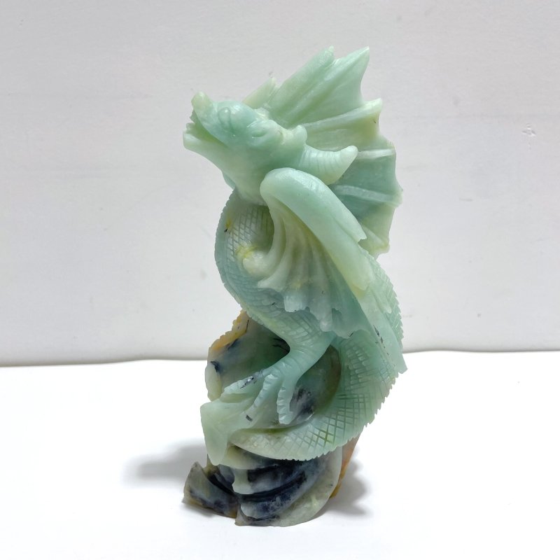 Unique Caribbean Calcite Flying Dragon Castle Carving - Wholesale Crystals