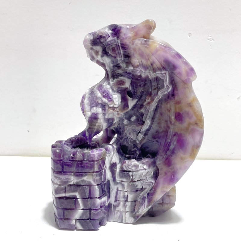 Unique Chevron Amethyst Flying Dragon Castle Carving - Wholesale Crystals
