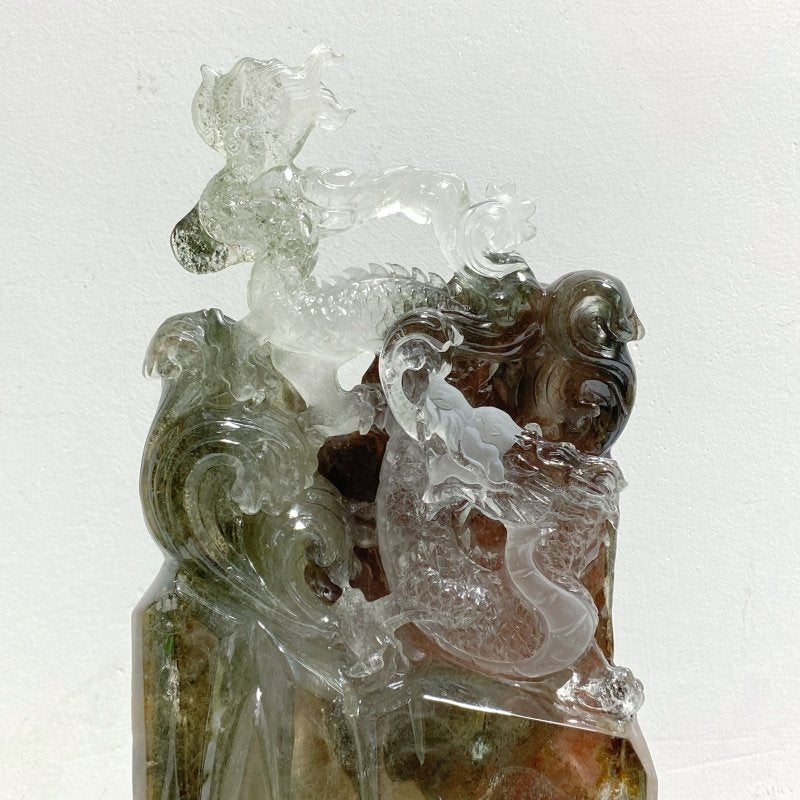 Unique Chinese Dragon Garden Quartz Carving Home Decor -Wholesale Crystals