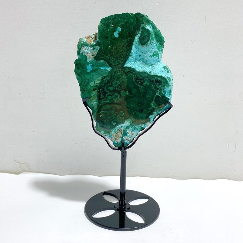 Unique Chrysocolla Mixed Malachite Specimen With Stand -Wholesale Crystals