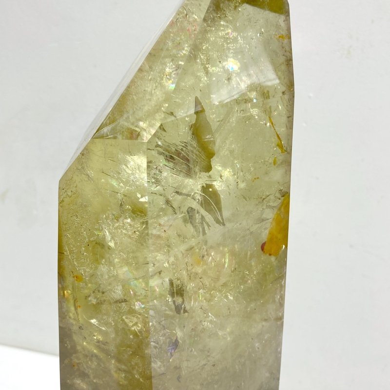 Unique Citrine Tower Point Raw Bottom With Rainbow -Wholesale Crystals