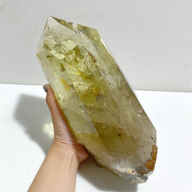 Unique Citrine Tower Point Raw Bottom With Rainbow -Wholesale Crystals