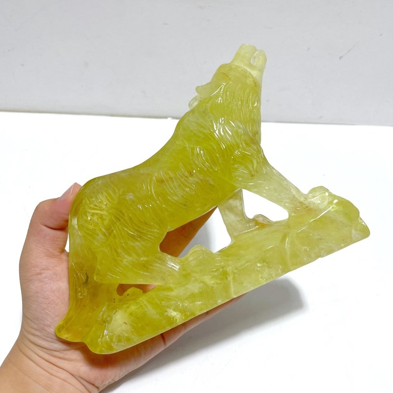 Unique Citrine Wolf Carving - Wholesale Crystals