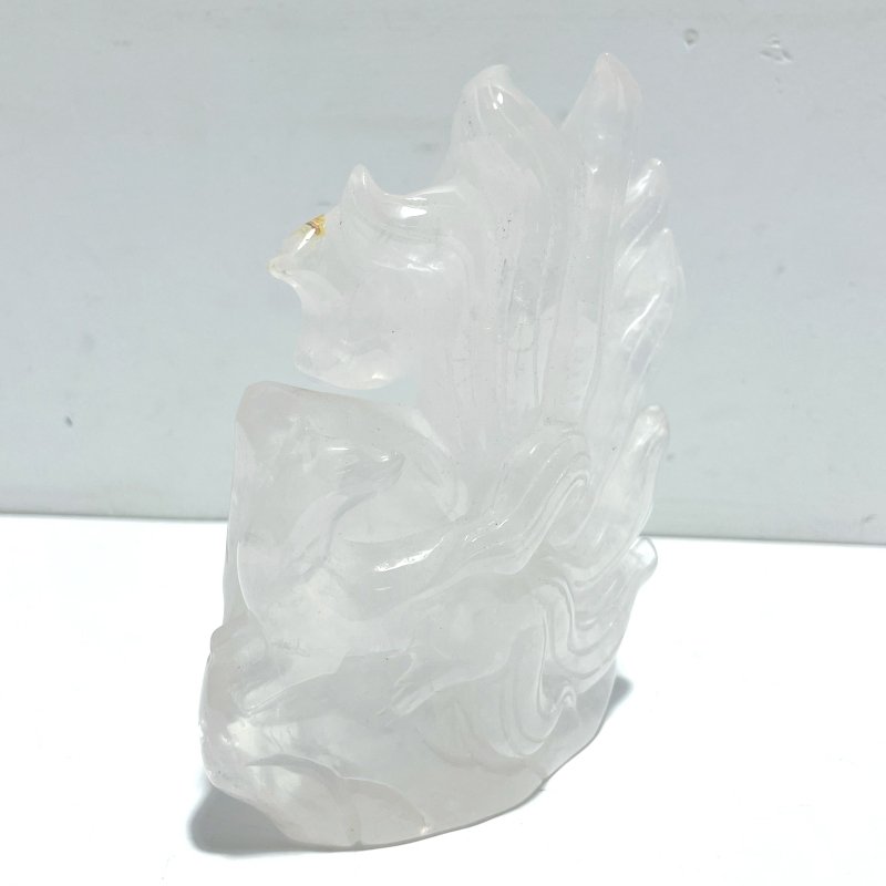 Unique Clear Quartz Nine - tailed Fox Carving - Wholesale Crystals