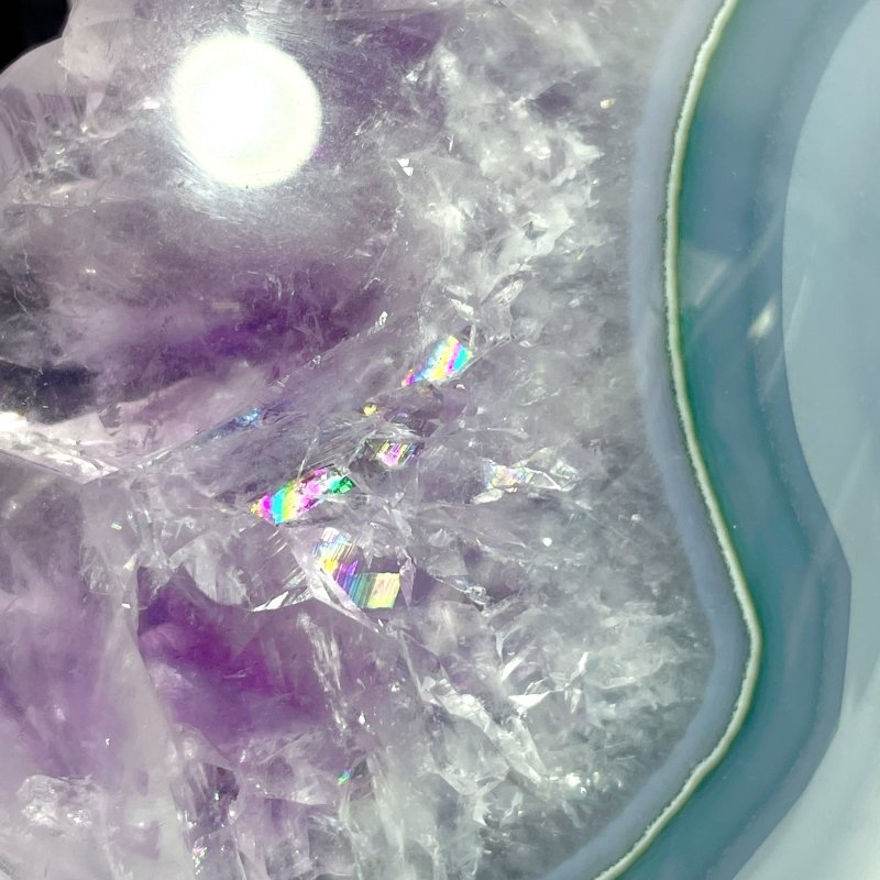 Unique Druzy Geode Amethyst Mixed Agate Skull Carving - Wholesale Crystals