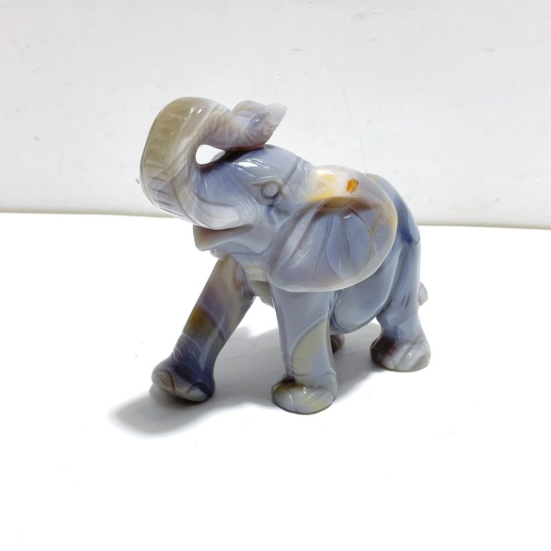 Unique Geode Agate Druzy Elephant Carving - Wholesale Crystals