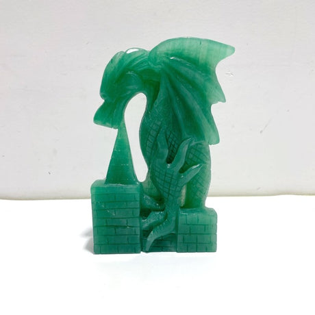 Unique Green Aventurine Flying Dragon Castle Carving 2 - Wholesale Crystals