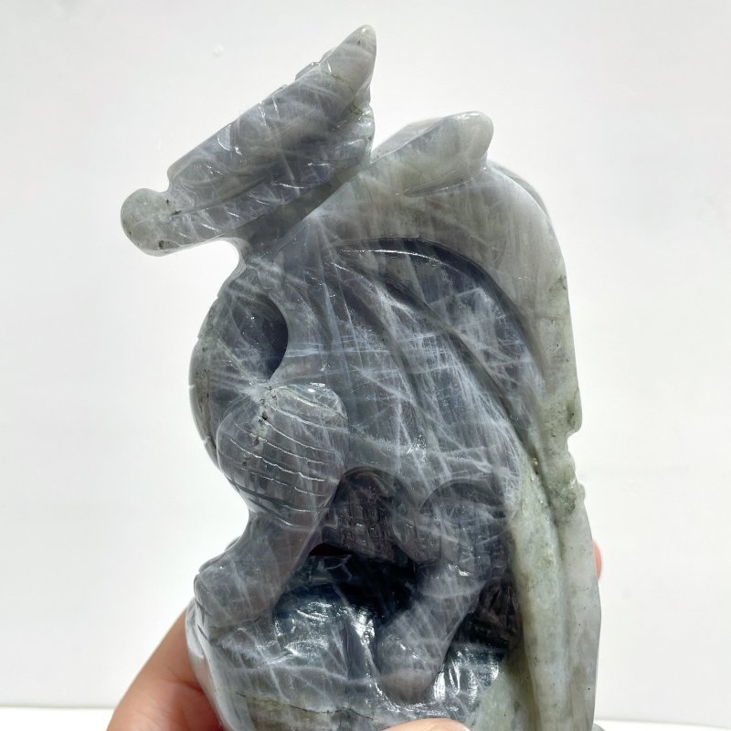 Unique Labradorite Flying Dragon Castle Carving - Wholesale Crystals