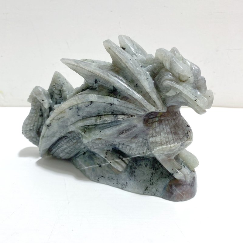 Unique Labradorite Flying Dragon Castle Carving - Wholesale Crystals