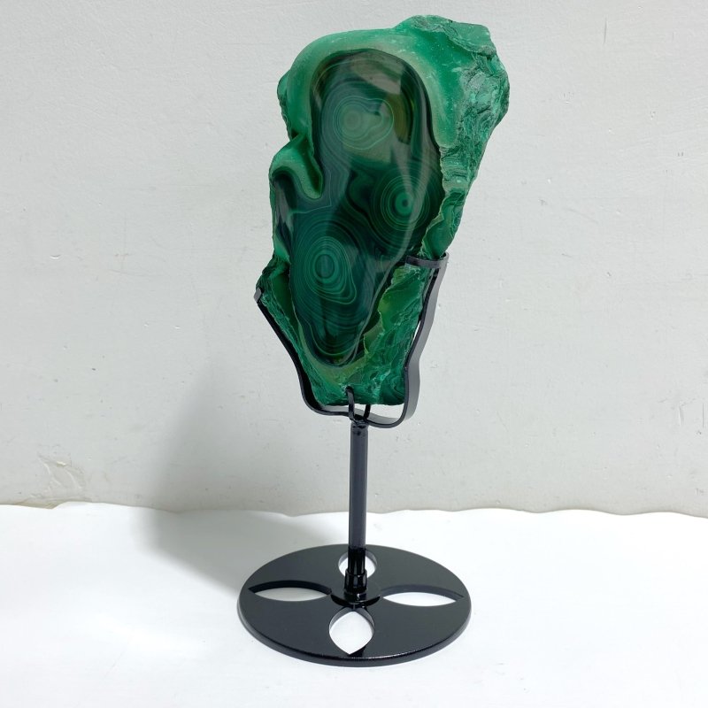 Unique Malachite Raw Bottom With Stand -Wholesale Crystals