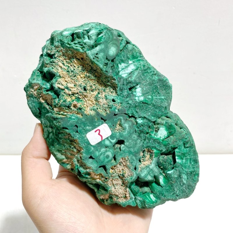 Unique Malachite Raw Bottom With Stand -Wholesale Crystals
