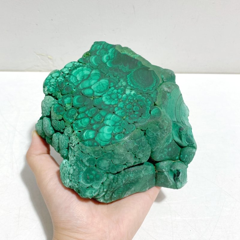 Unique Malachite Specimen Raw Bottom With Stand - Wholesale Crystals