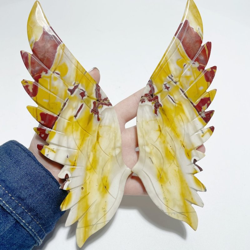 Unique Mookaite Angel Wing Carving With Stand - Wholesale Crystals