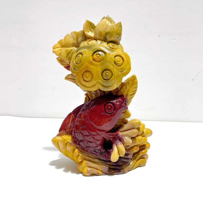 Unique Mookaite Lotus Flower&Fish Carving - Wholesale Crystals
