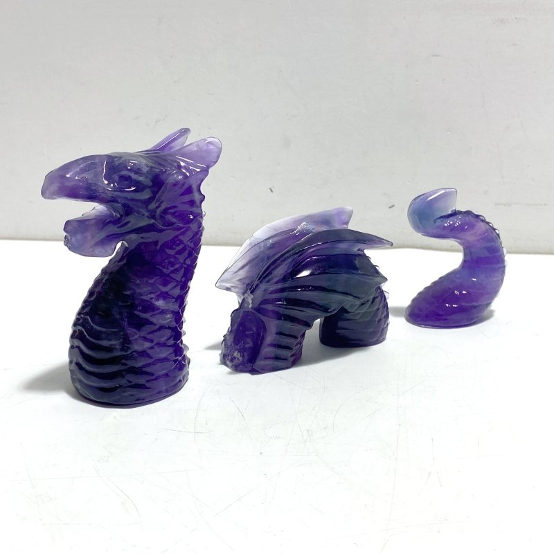 Unique Purple Fluorite Combination Dragon Carving Wholesale - Wholesale Crystals