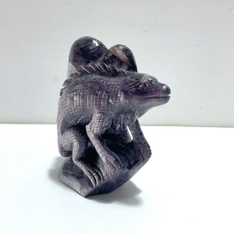 Unique Spark Lepidolite Lizard Carving - Wholesale Crystals