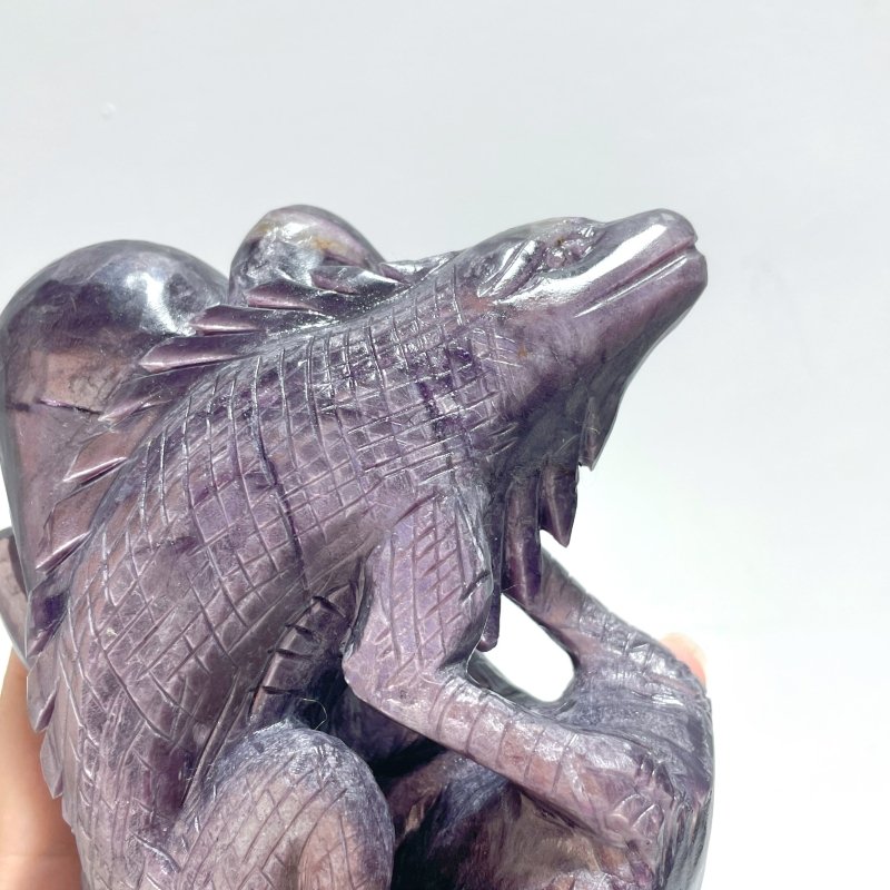 Unique Spark Lepidolite Lizard Carving - Wholesale Crystals