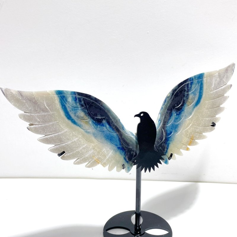 Unique Trolleite Stone Eagle Wing Carving With Stand A01 - Wholesale Crystals