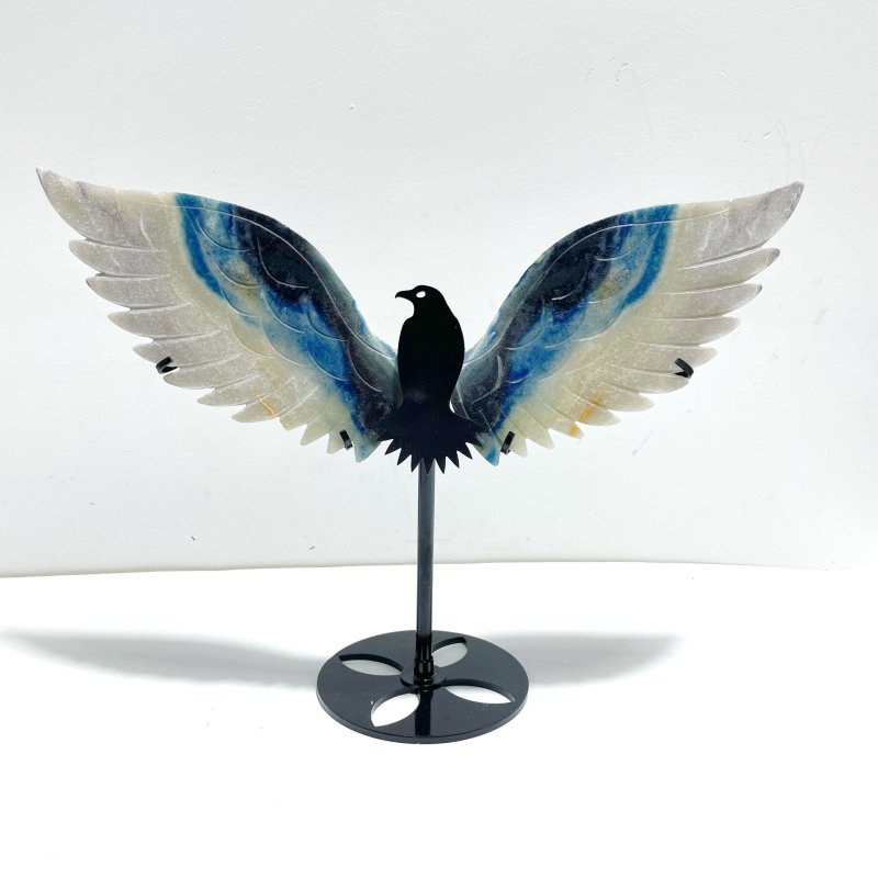 Unique Trolleite Stone Eagle Wing Carving With Stand A01 - Wholesale Crystals