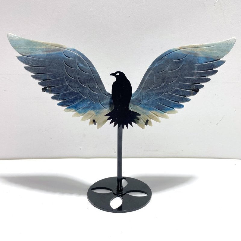 Unique Trolleite Stone Eagle Wing Carving With Stand A04 - Wholesale Crystals