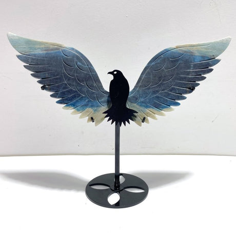 Unique Trolleite Stone Eagle Wing Carving With Stand A04 - Wholesale Crystals