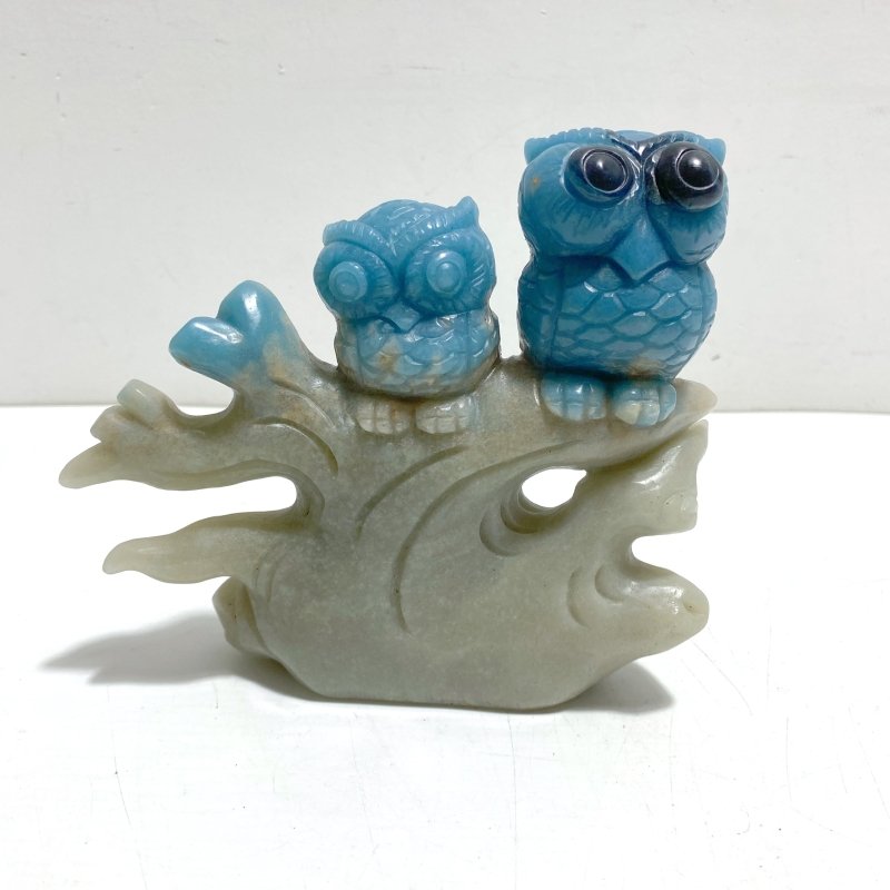 Unique Trolleite Stone Owl Carving - Wholesale Crystals