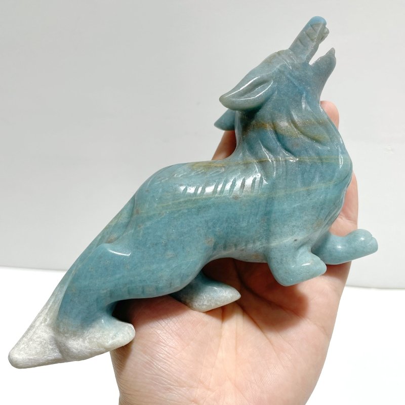 Unique Trolleite Stone Wolf Carving - Wholesale Crystals