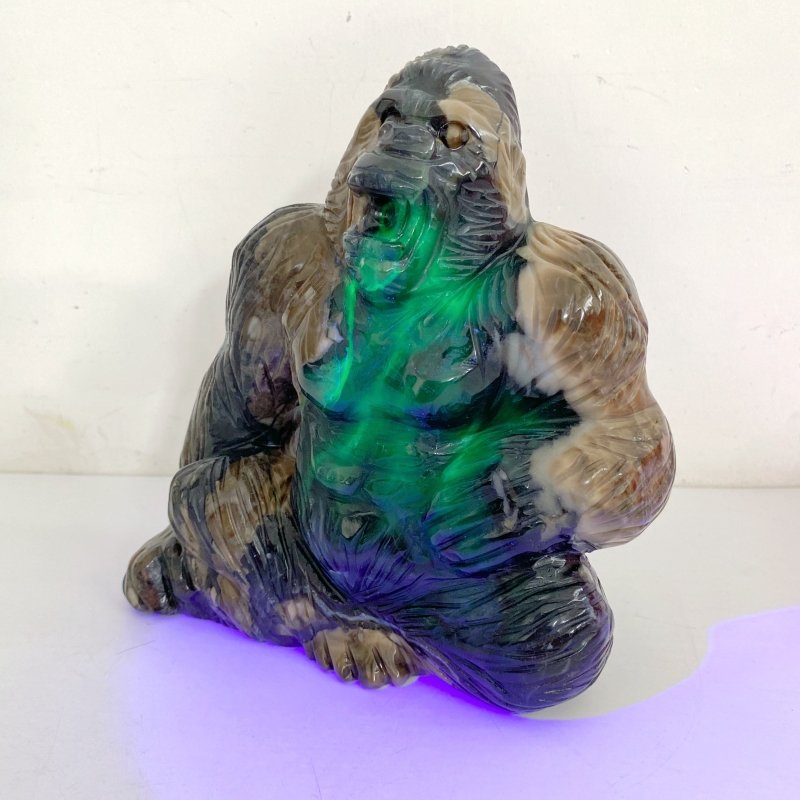 Unique Volcano Agate King Kong Ape Carving 3 - Wholesale Crystals