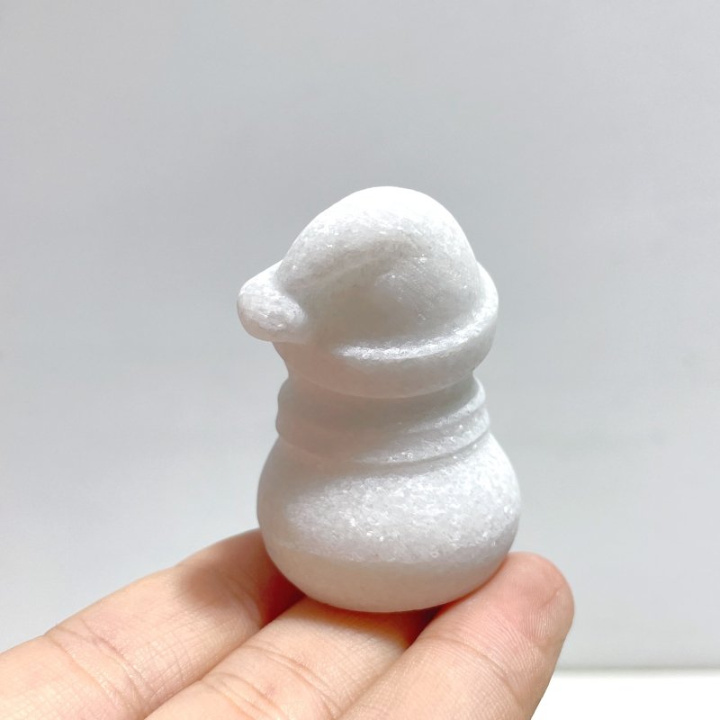 White Marbe Snowman Christmas Carving Wholesale - Wholesale Crystals