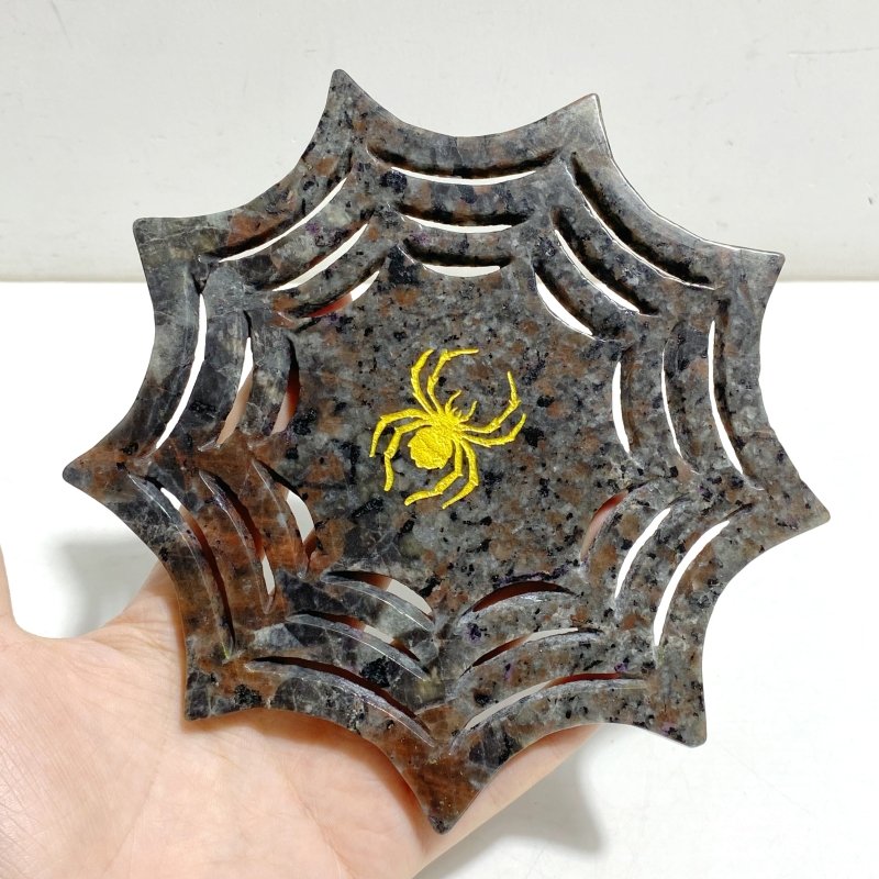 Yooperlite Larvikite Spider Web Carving Wholesale - Wholesale Crystals