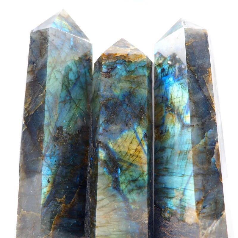 high quality labradorite tower point -Wholesale Crystals
