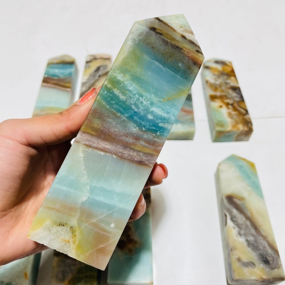 10 Pieces Caribbean Four-Sided Tower Points -Wholesale Crystals