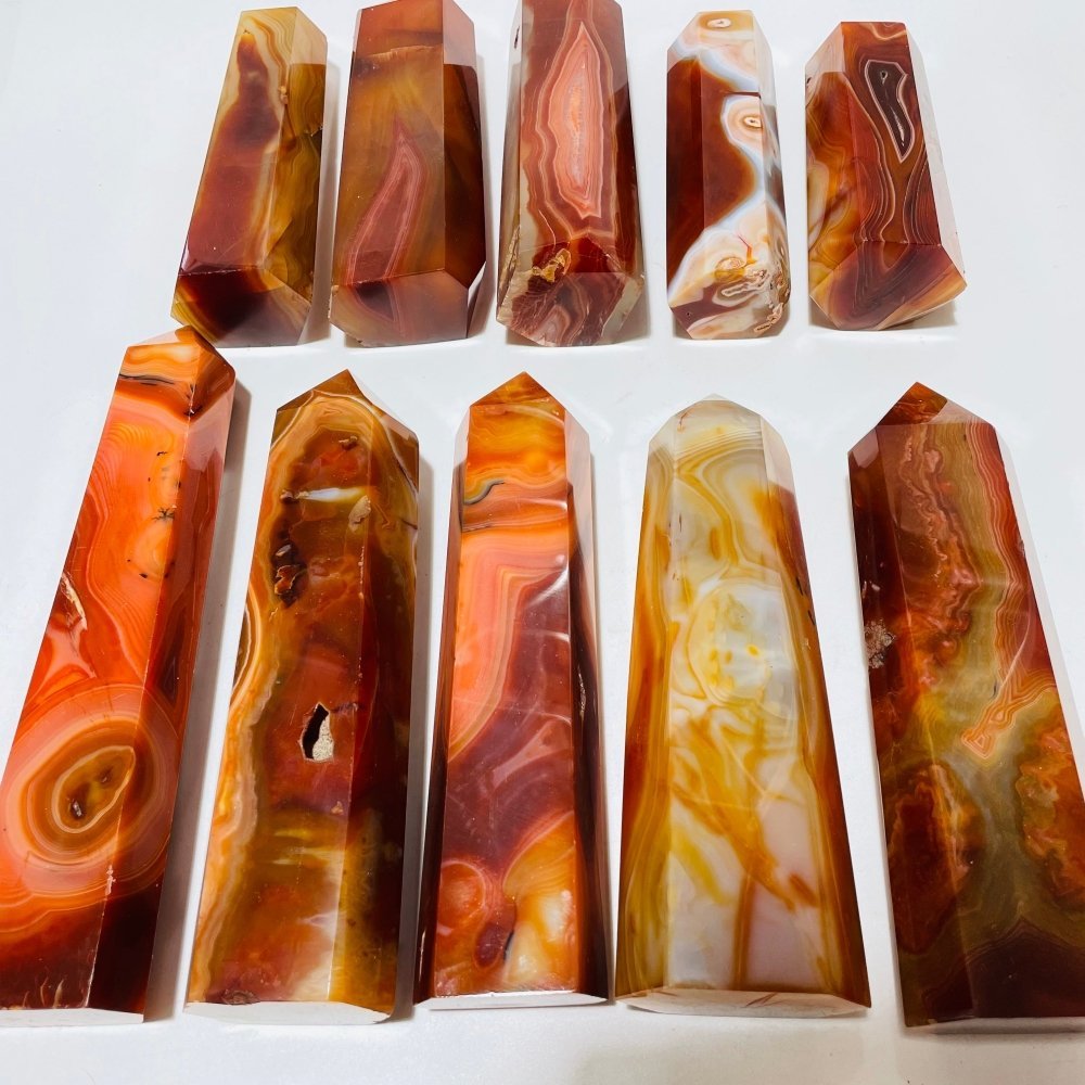10 Pieces Large Carnelian Crystal Tower -Wholesale Crystals