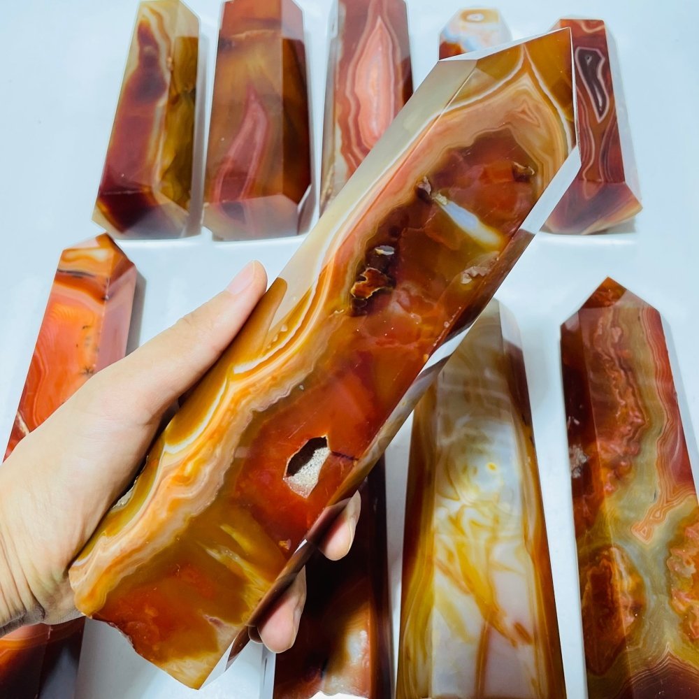 10 Pieces Large Carnelian Crystal Tower -Wholesale Crystals